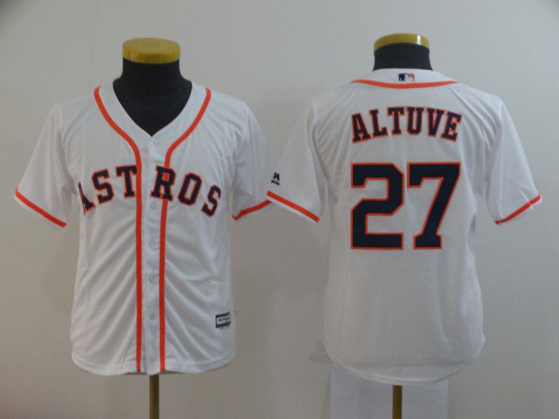 Youth Houston Astros #27 Altuve White MLB Jersey->philadelphia phillies->MLB Jersey